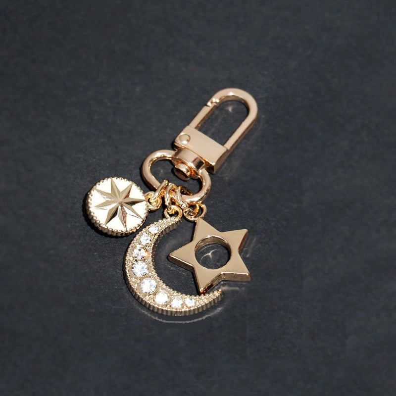 Rhinestone Moon & Star Bag Charm