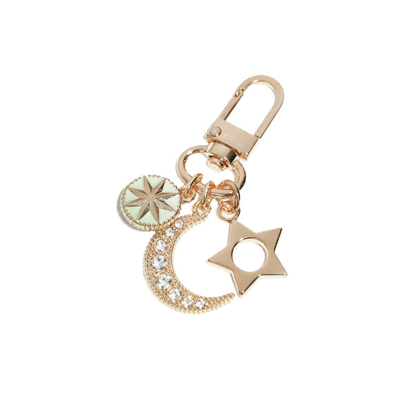 Rhinestone Moon & Star Bag Charm
