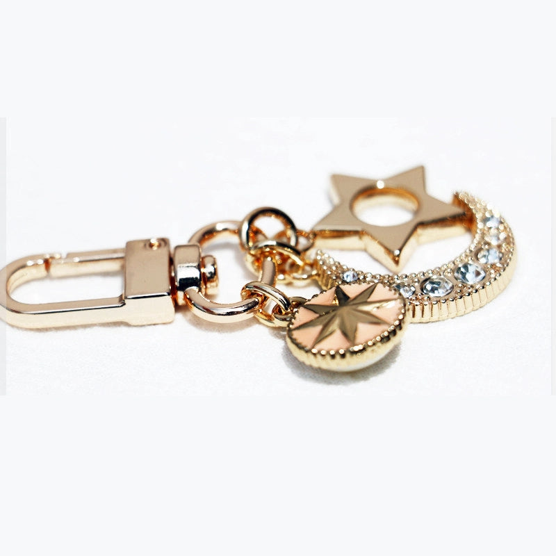 Rhinestone Moon & Star Bag Charm