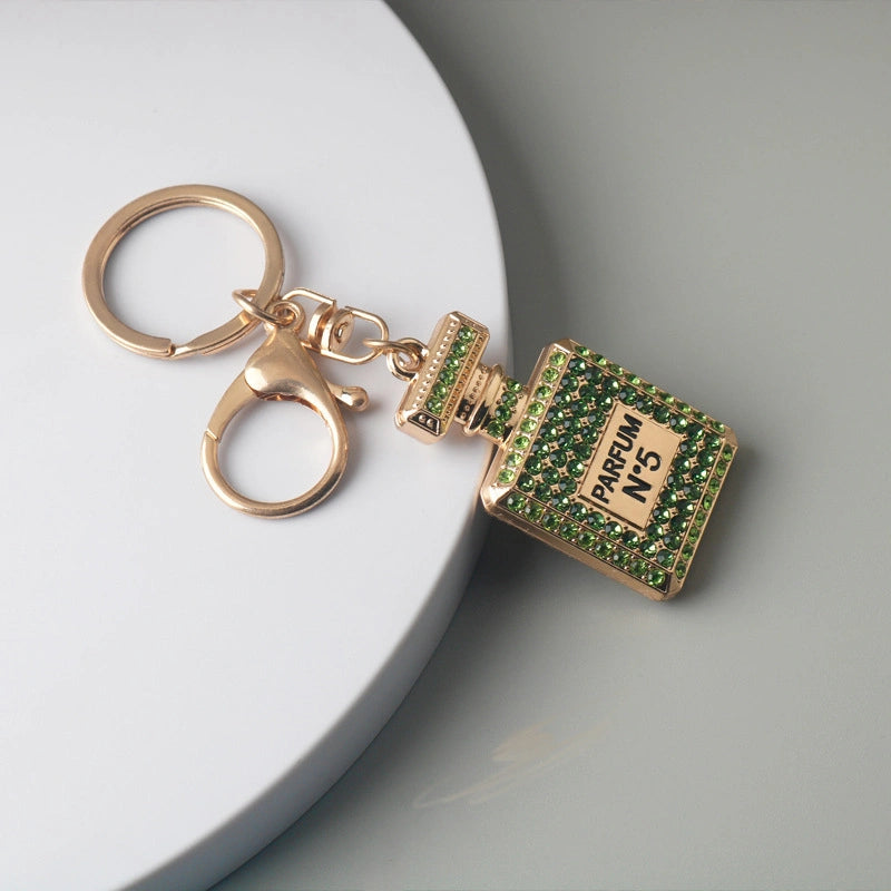 Rhinestone Perfume Bottle Bag Charm
