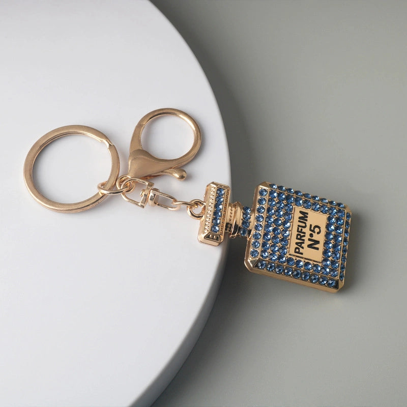 Rhinestone Perfume Bottle Bag Charm
