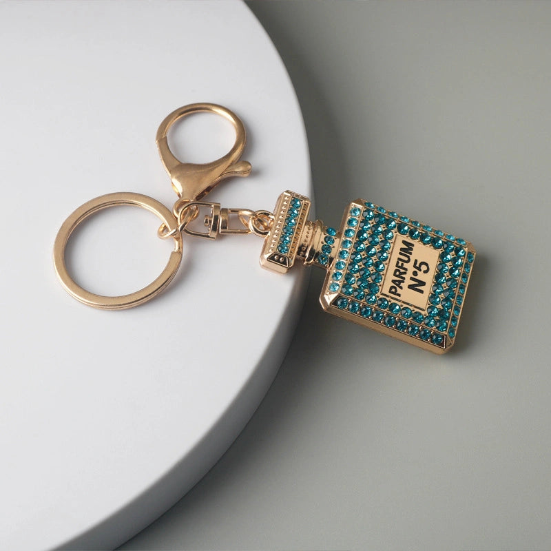 Rhinestone Perfume Bottle Bag Charm