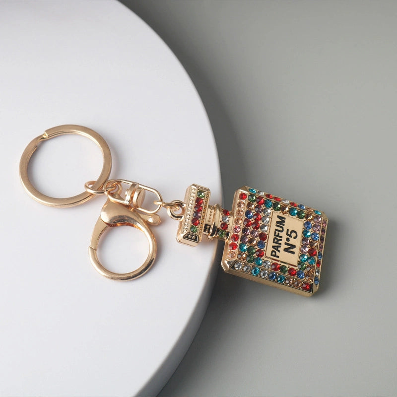 Rhinestone Perfume Bottle Bag Charm