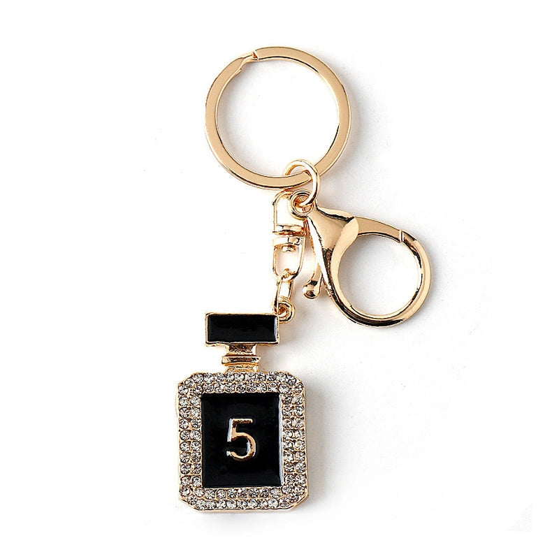 Rhinestone Perfume Bottle Bag Charm