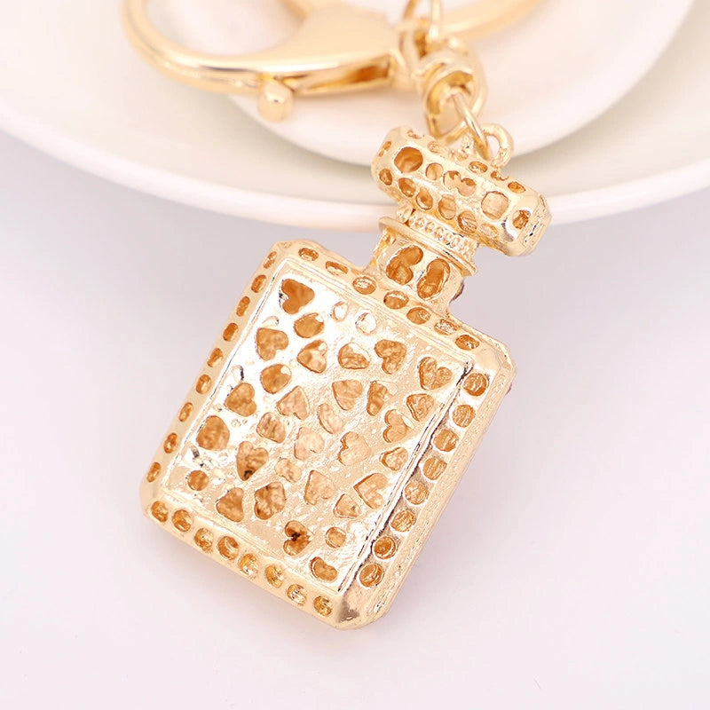 Rhinestone Perfume Bottle Bag Charm