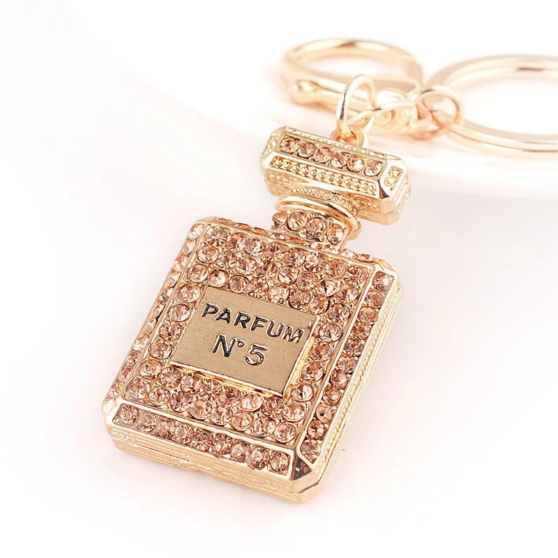 Rhinestone Perfume Bottle Bag Charm
