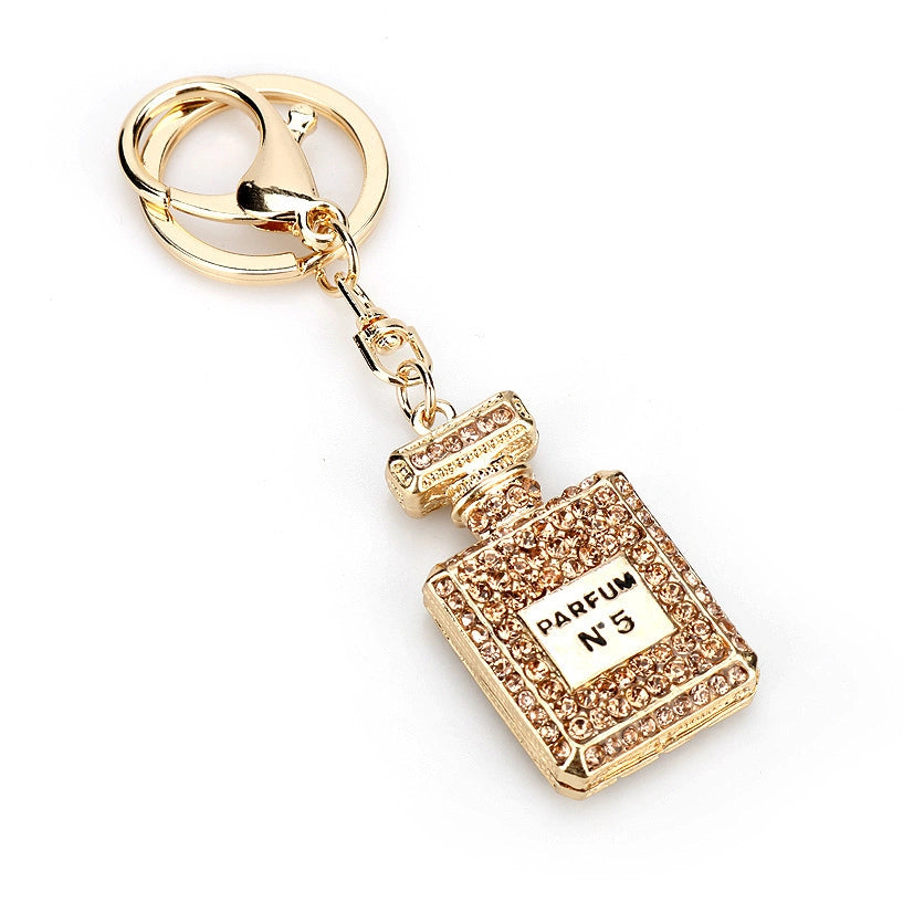 Rhinestone Perfume Bottle Bag Charm