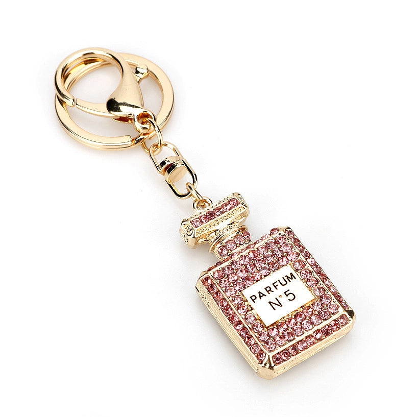 Rhinestone Perfume Bottle Bag Charm