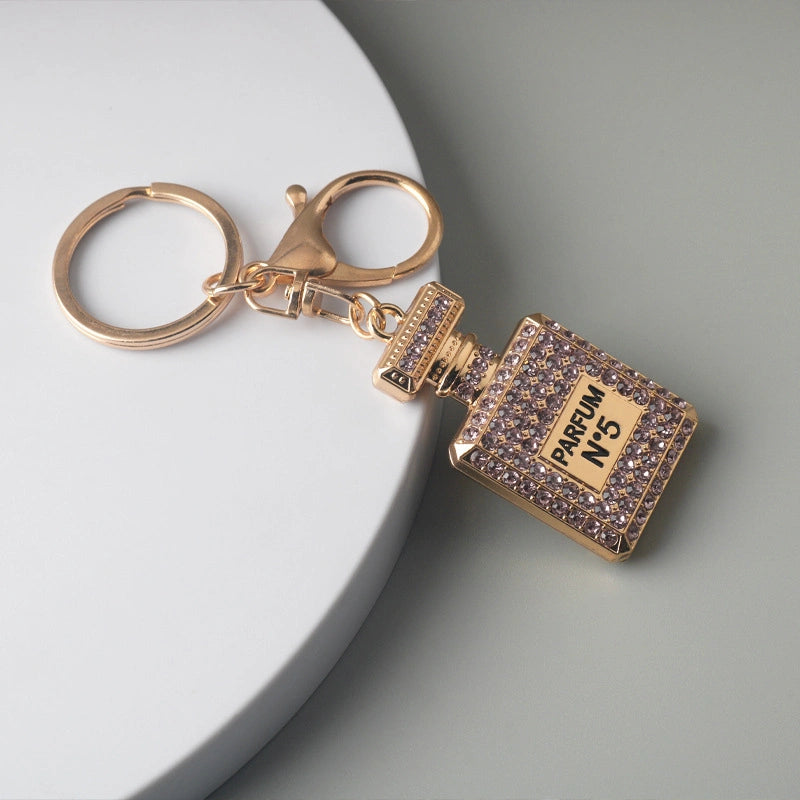 Rhinestone Perfume Bottle Bag Charm