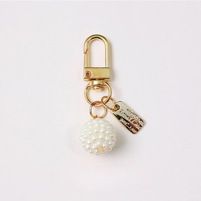 Rose Bow Pearl Tassel Bag Charm