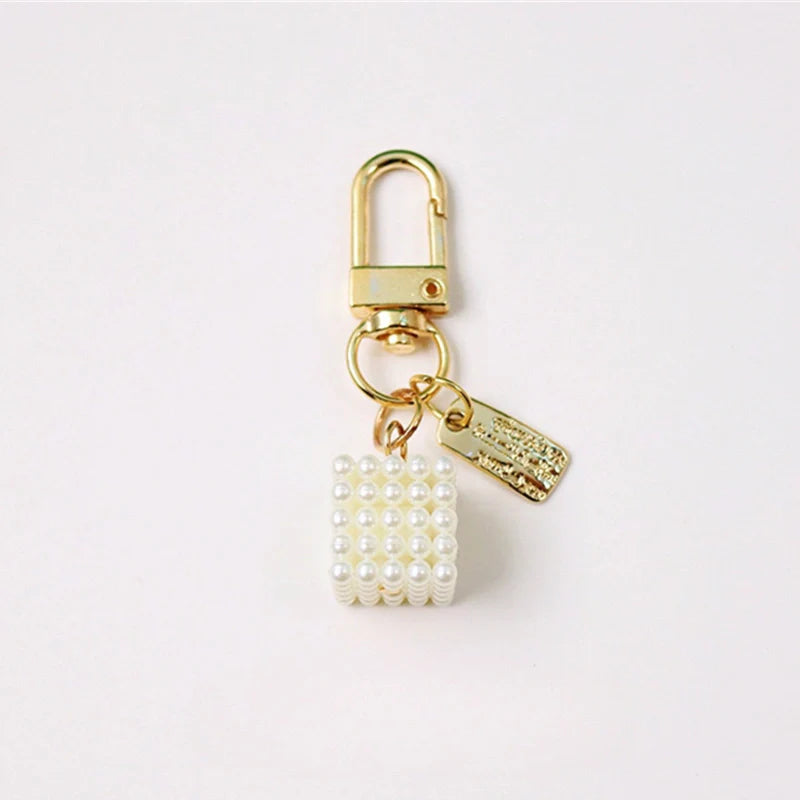 Rose Bow Pearl Tassel Bag Charm