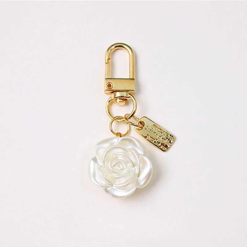 Rose Bow Pearl Tassel Bag Charm