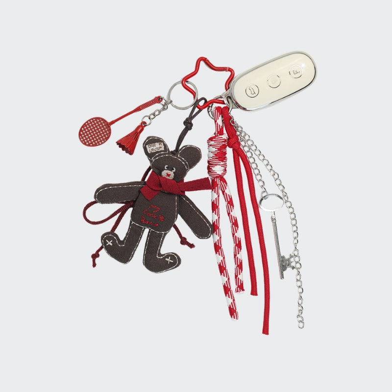 Scarf Teddy Bear Bag Charm