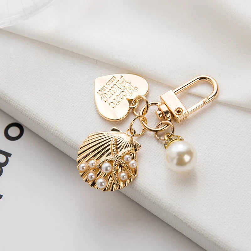Shell Metal Keychain Bag Charm