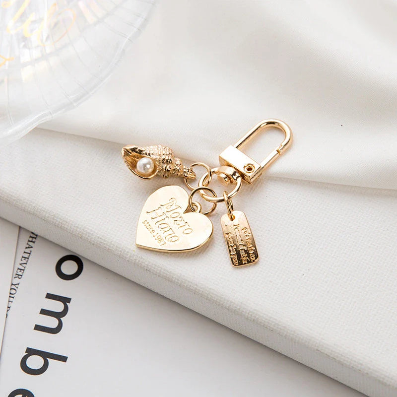 Shell Metal Keychain Bag Charm