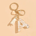 Shell Stone Letter Keychain