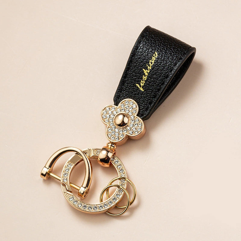 Shiny Four-Leaf Clover Keychain