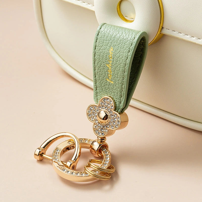 Shiny Four-Leaf Clover Keychain