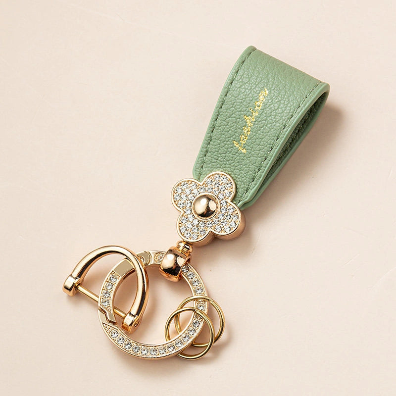 Shiny Four-Leaf Clover Keychain