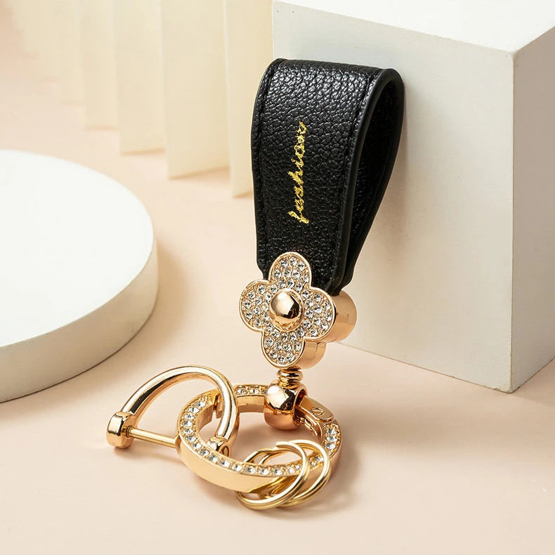 Shiny Four-Leaf Clover Keychain