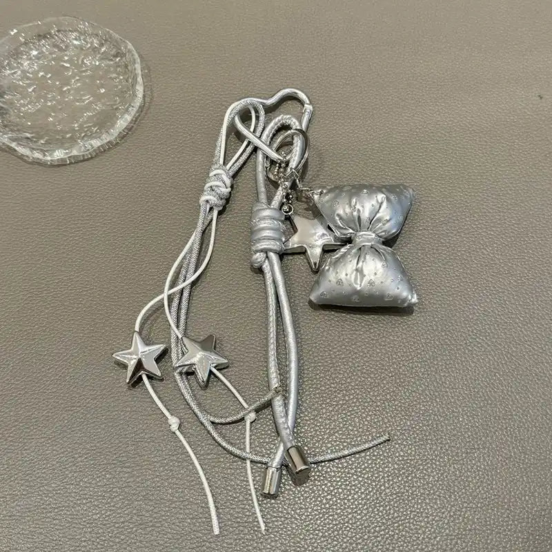 Silver Bow Bag Charm