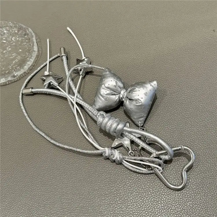 Silver Bow Bag Charm