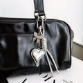Silver Metal Heart Bag Charm
