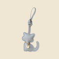 Leather Sitting Cat Bag Charm