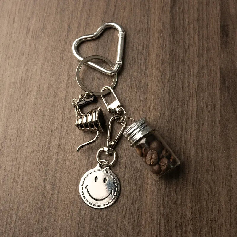 Smiley Coffee Bean Bag Charm