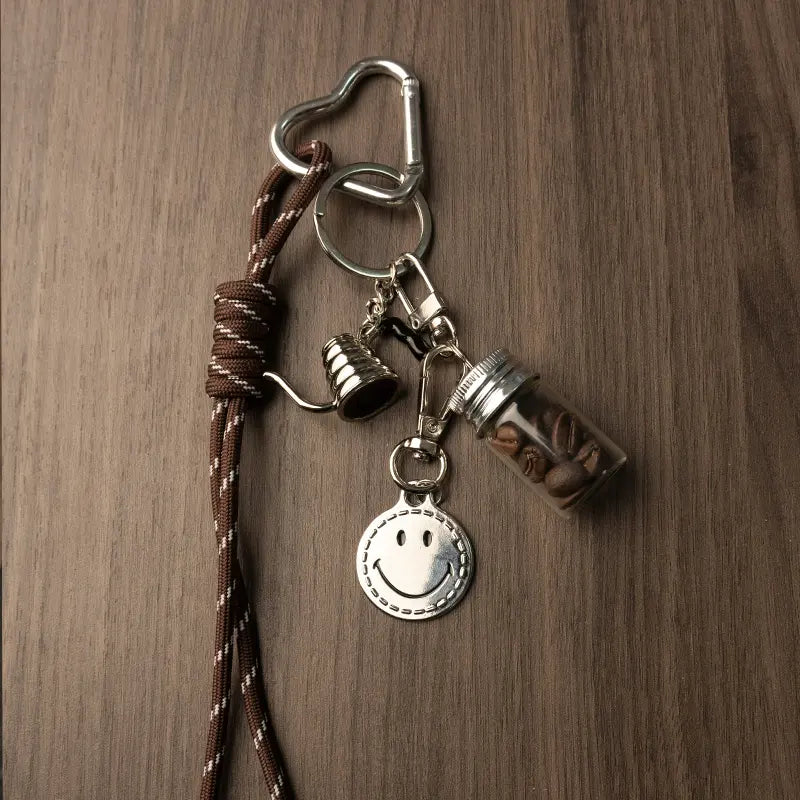 Smiley Coffee Bean Bag Charm