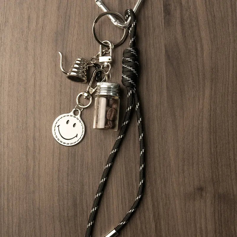 Smiley Coffee Bean Bag Charm