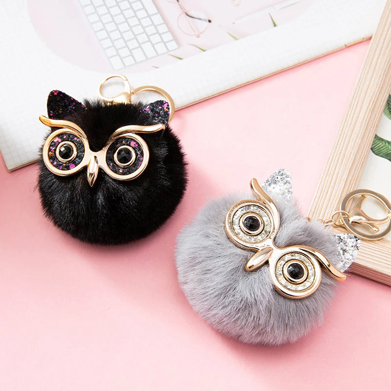 Soft Owl Bag Charm