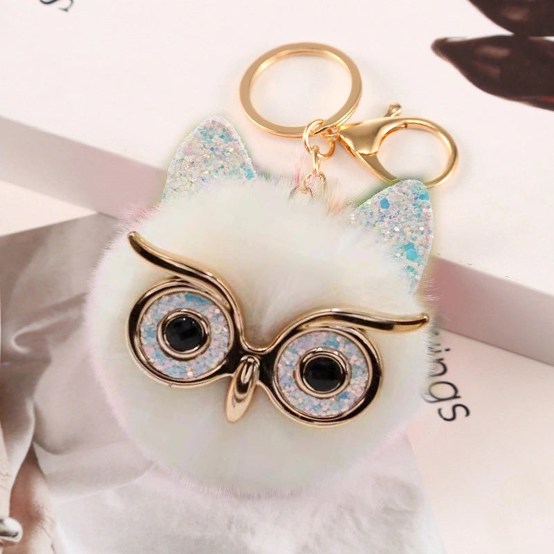 Soft Owl Bag Charm