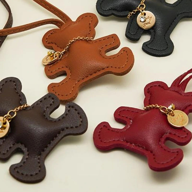 Solid Color Teddy Bear Bag Charm