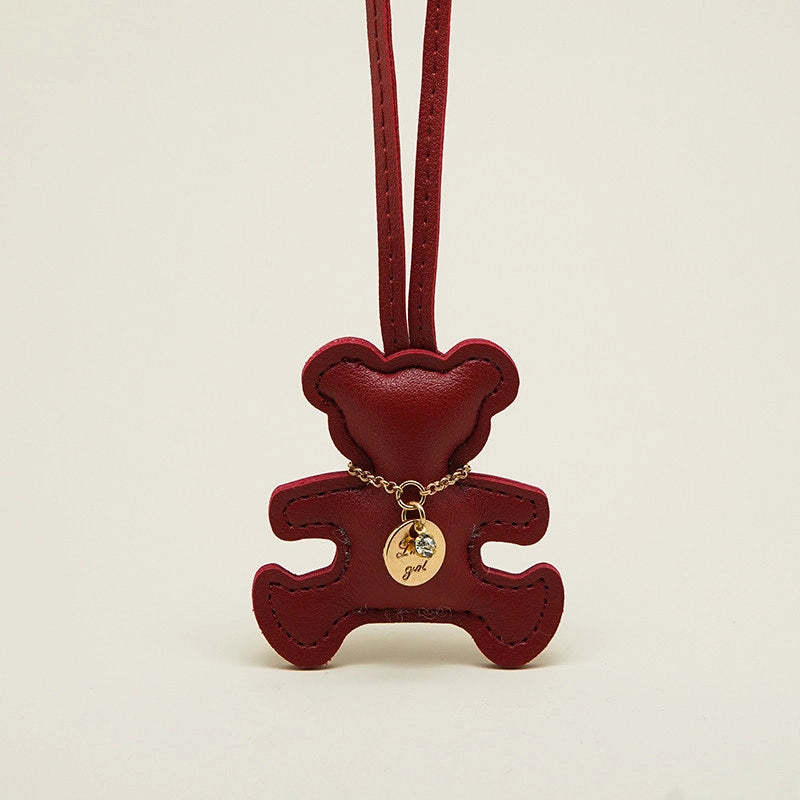 Solid Color Teddy Bear Bag Charm
