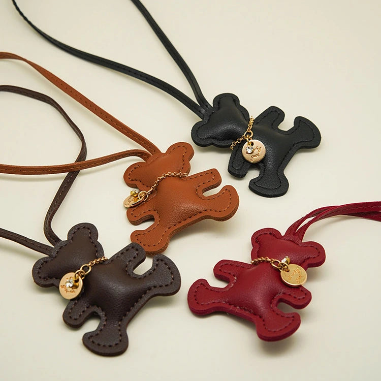Solid Color Teddy Bear Bag Charm