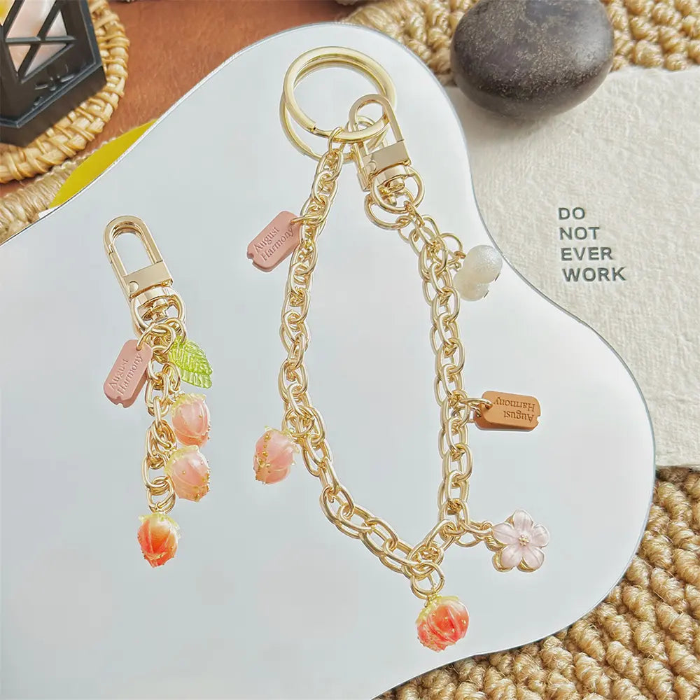 Strawberry Flower Bag Charm