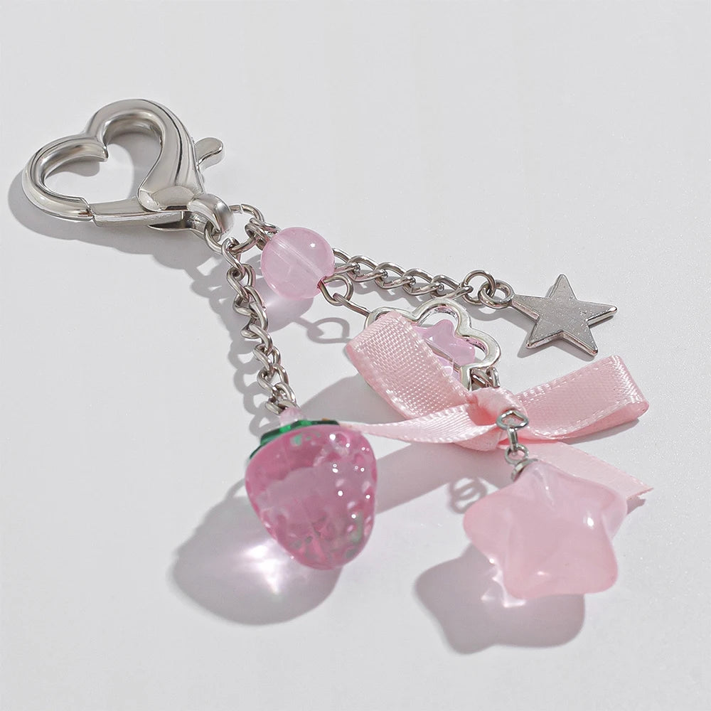 Strawberry Heart Keychain