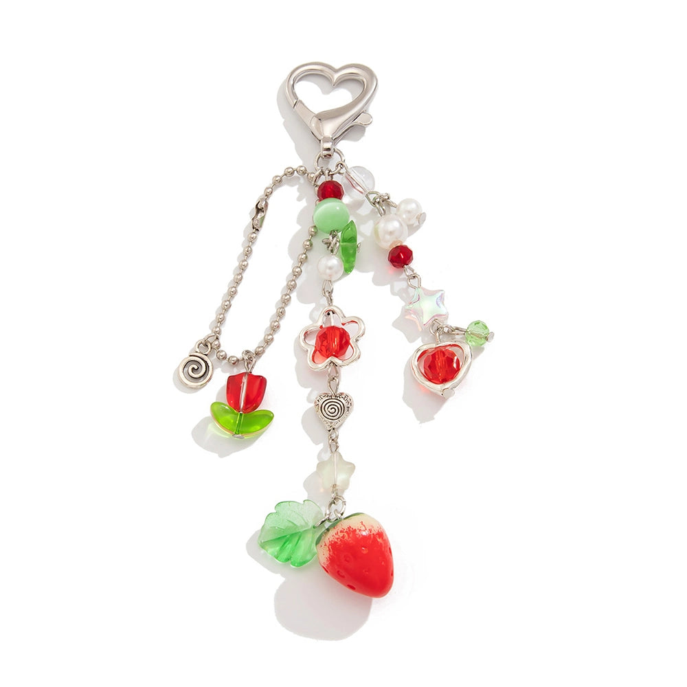 Strawberry Heart Keychain