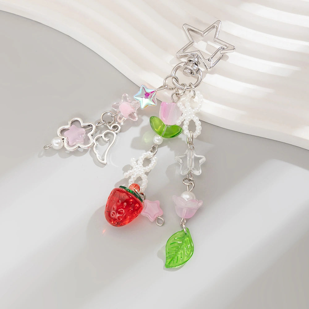Strawberry Heart Keychain