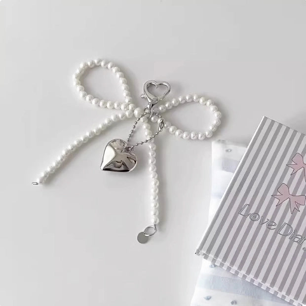 Sweet Pearl Bow Bag Charm