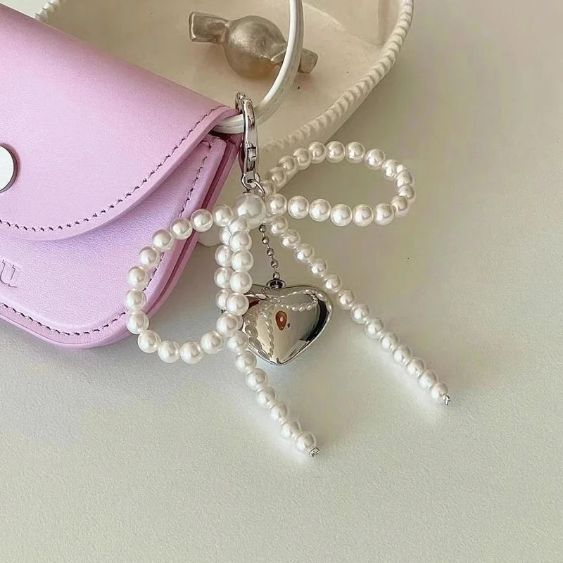 Sweet Pearl Bow Bag Charm