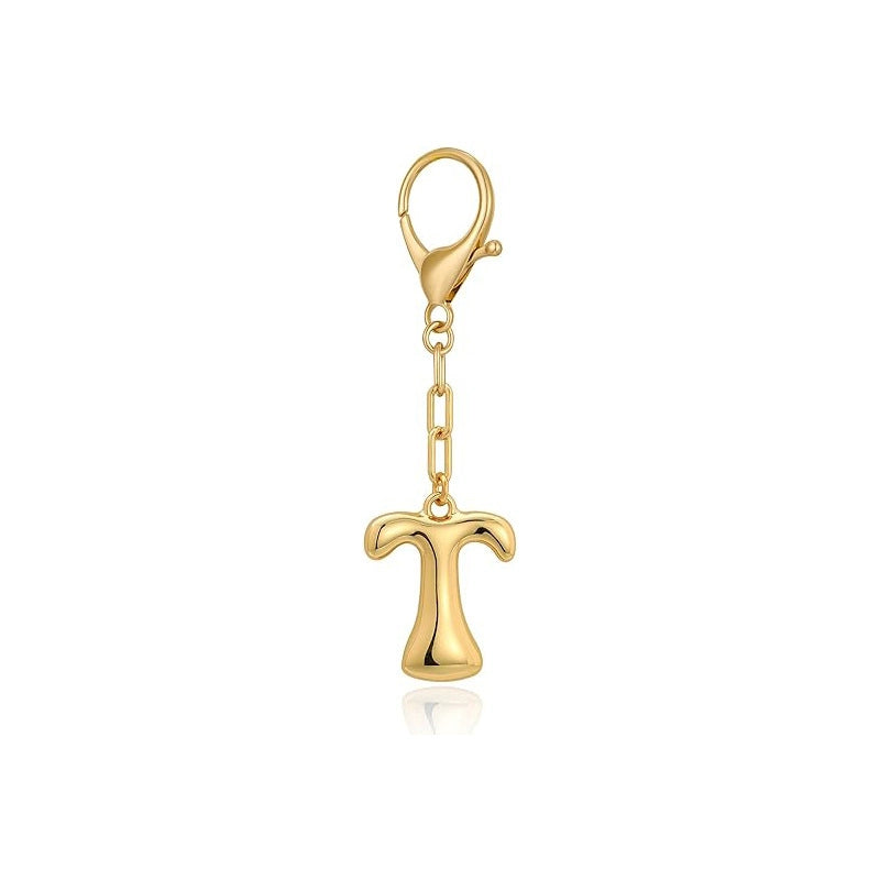 Gold Letter Bag Charm