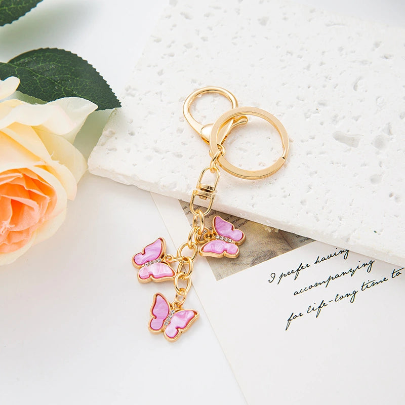 Three Butterflies Bag Charm