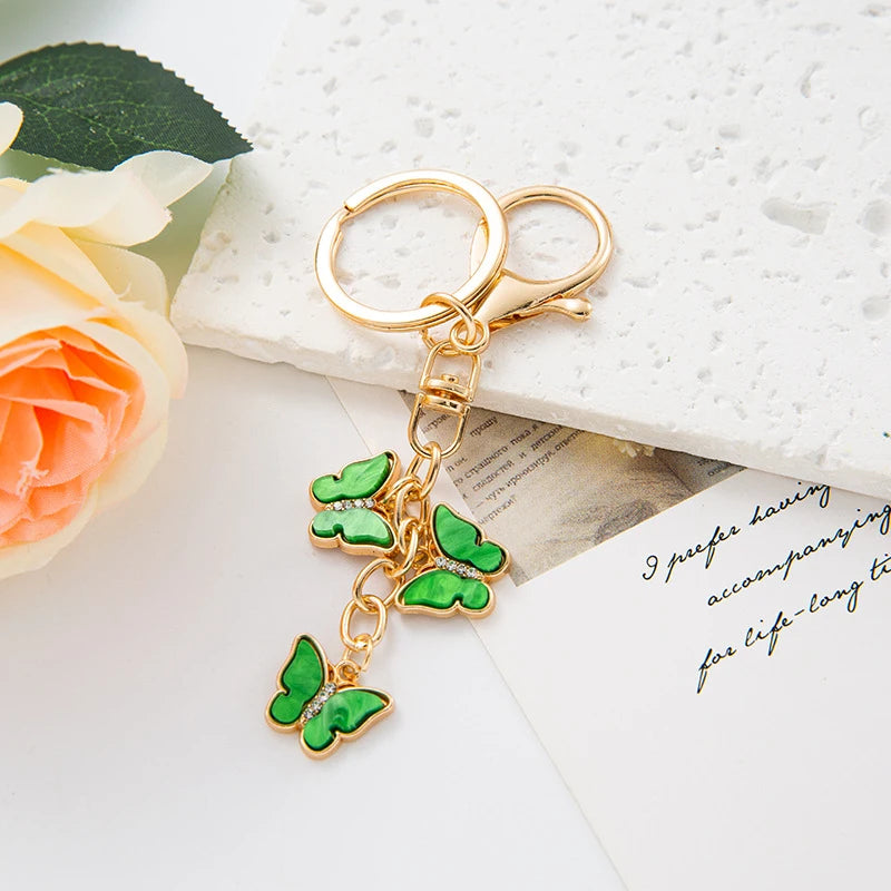 Three Butterflies Bag Charm