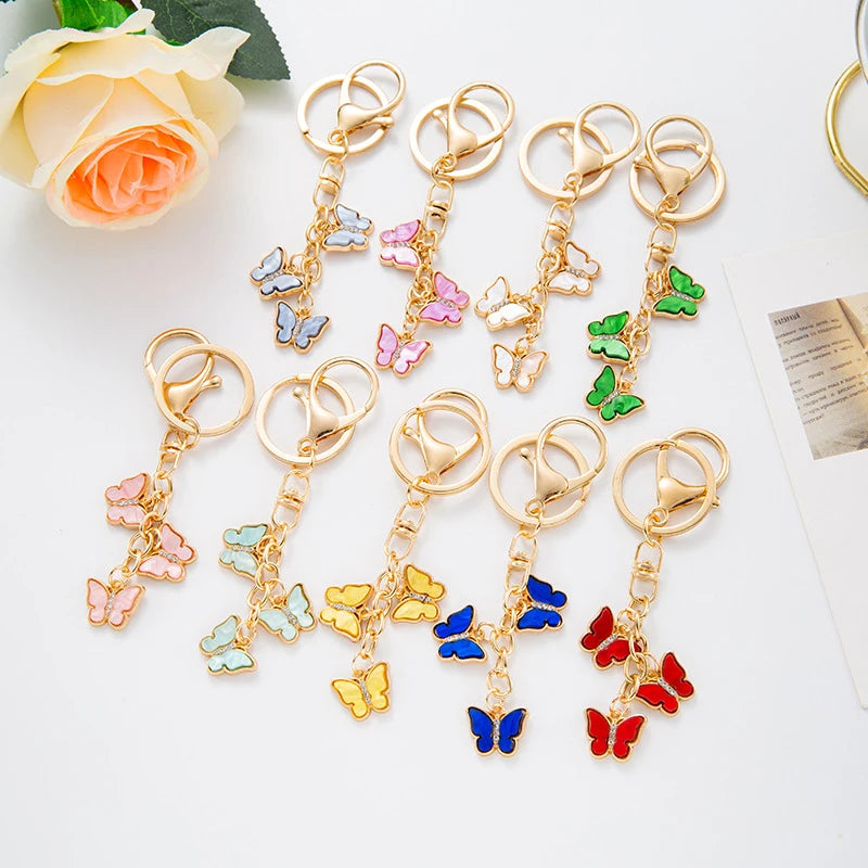 Three Butterflies Bag Charm