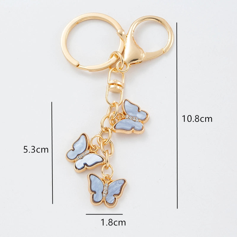 Three Butterflies Bag Charm