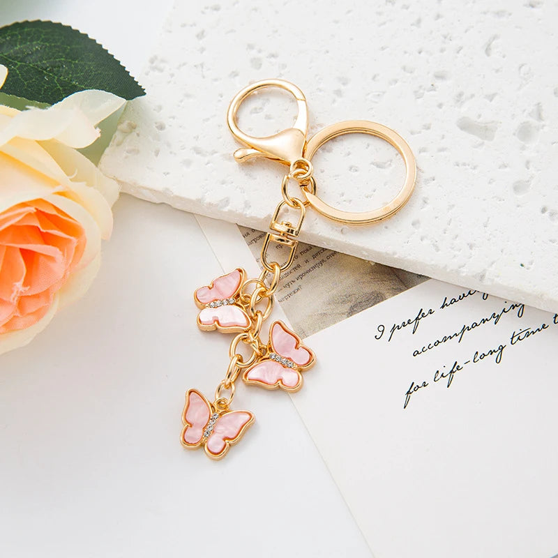 Three Butterflies Bag Charm