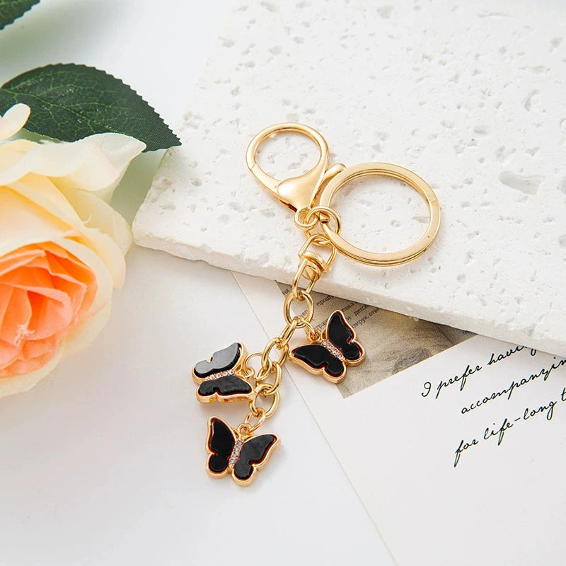 Three Butterflies Bag Charm