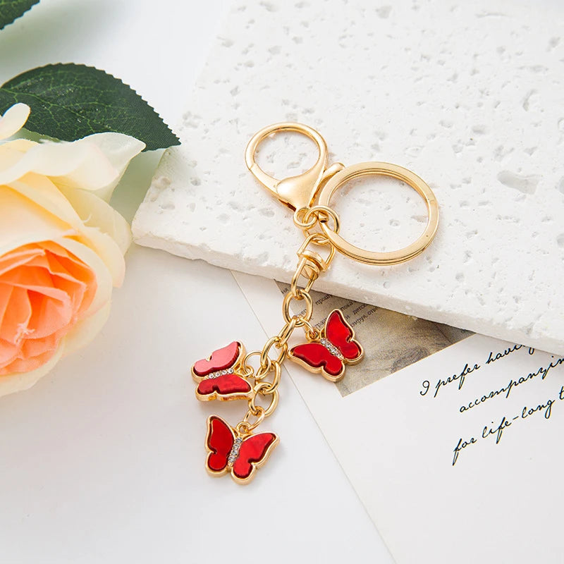 Three Butterflies Bag Charm